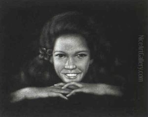 Young Smiling Girl by Edgar (Edward) Leeteg