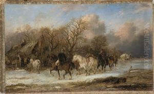 Cavaliers Dans Un Paysage Enneige Cavaliers Dans Un Paysage Enneige