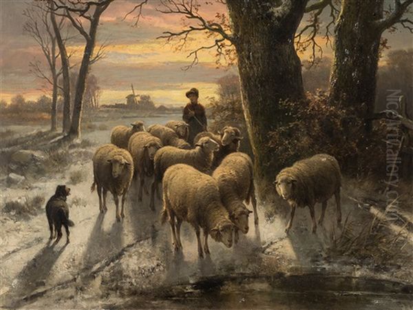 Shepherd With Flock - view 1