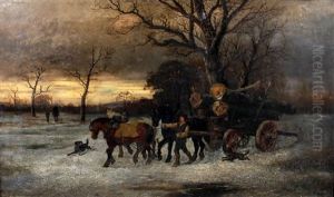 Timber Wagon In The Snow