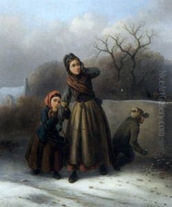 Snowball Fight (+ Going To School; 2 Works) by Alexis de Leeuw