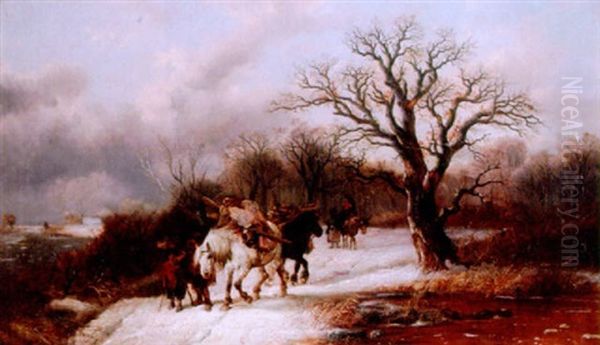 Travellers In A Winter Landscape - view 1