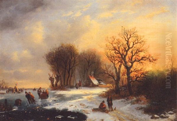 Figures In A Winter Landscape - view 1