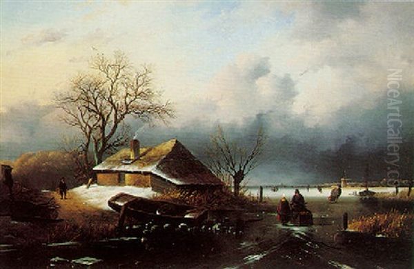 Figures Skating On A Frozen Lake - view 1