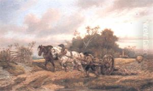 Pulling The Log Wagon, Summer by Alexis de Leeuw