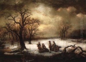 Children On A Frozen Lake by Alexis de Leeuw