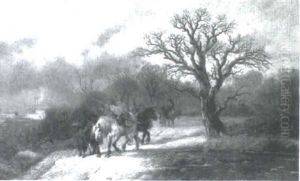 Snowy Landscape With Peasants Carrying Fire Wood Snowy Landscape With Peasants Carrying Fire Wood