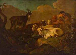 A Shepherd And His Herd by Govaert (Gabriel van der) Leeuw