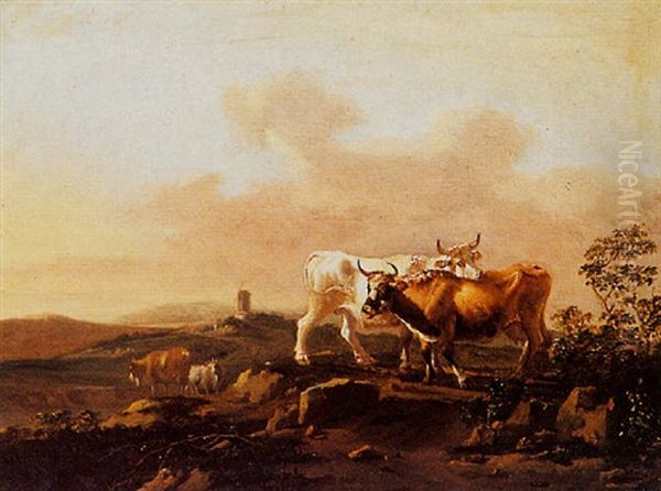 Cows Grazing In A Landscape - view 1