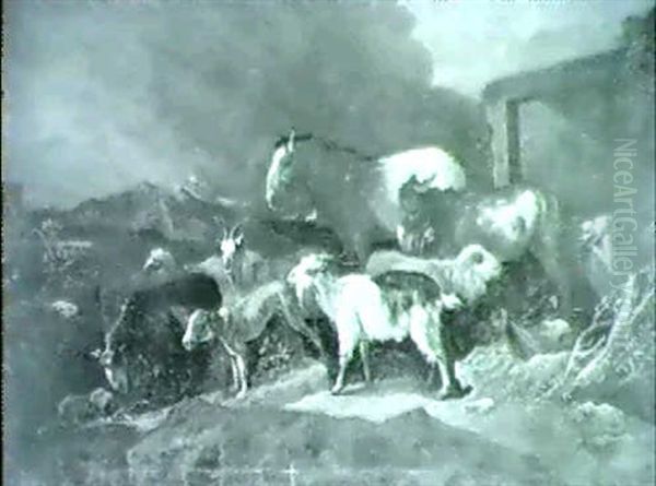 Troupeau D'animaux Sous L'orage - view 1
