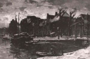 Winter In Oudewater by Hendrik van Leeuwen