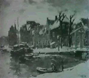 Winter In Oudewater, 1919 by Hendrik van Leeuwen