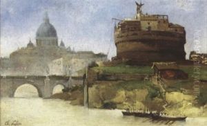 Vue Du Chateau Saint-ange by Charles Victor Eugene Lefebvre