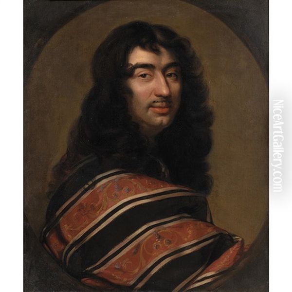 Portrait D'homme Dans Un Ovale Peint - view 1