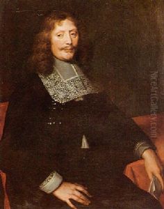 Portrait Of A Gentleman Wearing A Lace Collar And Holding A Letter