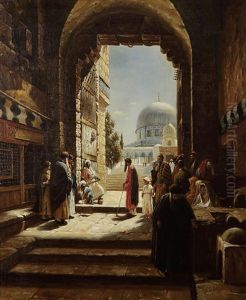 Rue A Jerusalem by Ernest Eugene Lefebvre