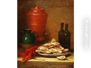 Nature Morte Aux Coquillages Et Au Homard by Ernest Eugene Lefebvre