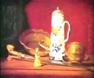 Nature Morte Aux Cuivres Et A La Verseuse En Chine by Ernest Eugene Lefebvre