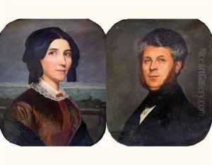 Portrait D'homme (+ Portrait De Dame; Pair) by Jules Joseph Lefebvre