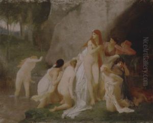 Diana And Her Companions Bathing by Jules Joseph Lefebvre