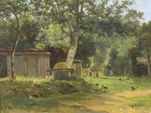 Sommerliche Waldlichtung Bei Einem Gehoft by Louis Valere Lefebvre