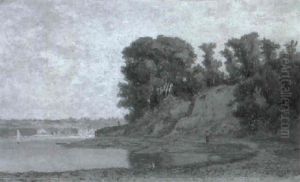Flusslandschaft by Louis Valere Lefebvre