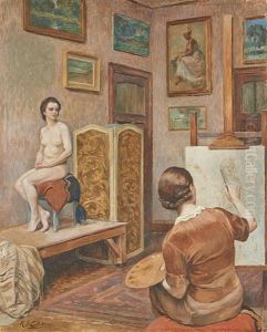 Interieur De L'artiste by Maurice Jean Lefebvre