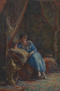 Femme Dans Un Interieur Oriental by Maurice Jean Lefebvre