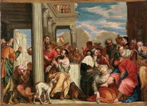 Feast In The House Of Simon The Pharisee by Valentin Lefebvre