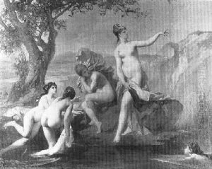 Diana And Her Nymphs Bathing by Adolphe Rene Lefevre