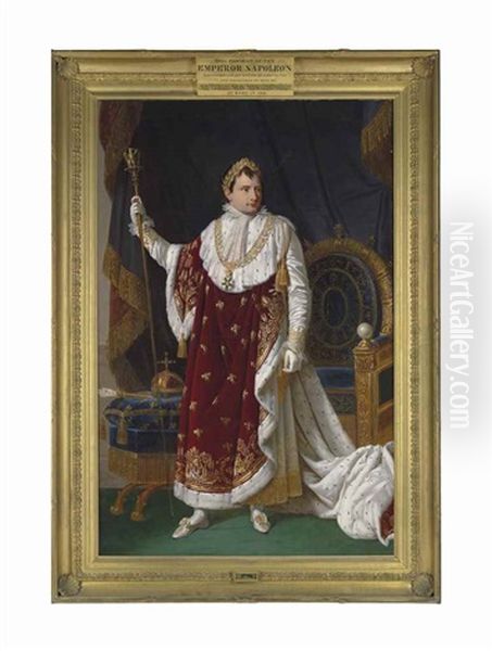 Portrait Of The Emperor Napoleon (1769-1821), Full-length, In Coronation Robes, Before His Throne - view 1