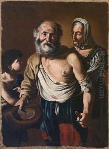 A Family Of Beggars by Pietro Bellotti