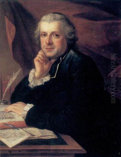 A Portrait Of A Cleric At His Desk - view 1