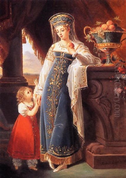 Princess Bariatinsky With Her Daughter Olga, The Countess Davidoff, In Russian Dress - view 1