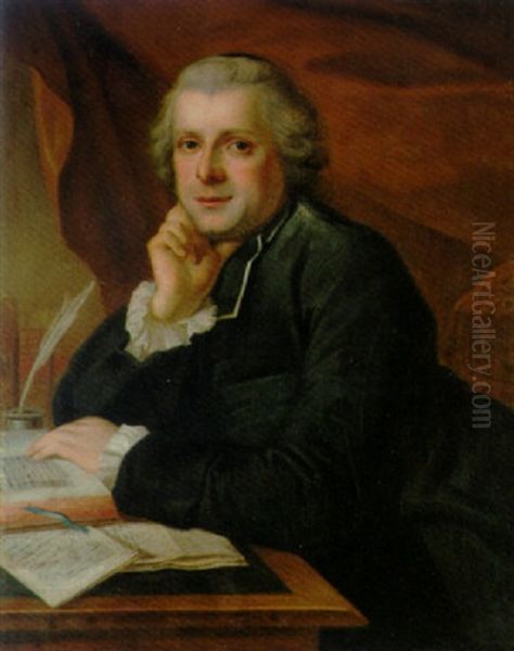 Portrait Of A Priest In Clerical Costume, At His Desk - view 1