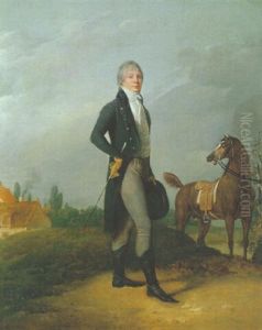 Portrait (d'alexis Gedeon?) Dans Un Paysage by Robert Jacques Francois Faust Lefevre