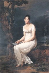 Femme En Blanc Assise