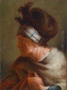 Studie Einer Alten Frau Mit Pelzmutze by Pietro Bellotti