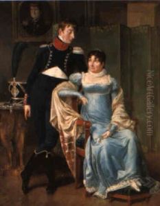 Portrait Of A French Soldier And A Lady Portrait Of A French Soldier And A Lady