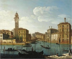 Venezia, Veduta Del Canal Grande Con San Geremia, L'entrata Al Cannaregio E Palazzo Labia by Pietro Bellotti