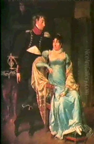 Portrait D'une Dame De Qualite, Un Officier A Ses Cotes - view 1
