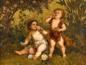 Cherubs At Play by Franz Lefler