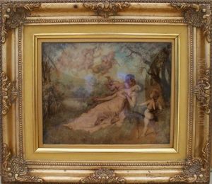 Femme Allongee Aux Puttis by Franz Lefler
