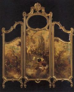 Putti Disporting In A Garden by Franz Lefler