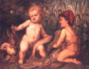 Children With Fish by Franz Lefler