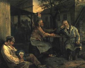 Vor Dem Wirtshaus by Franz Lefler