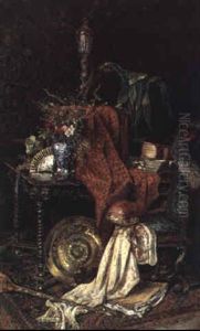 Stilleben Mit Beckenschlagerschussel Und Saiteninstrumenten