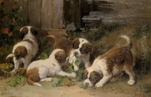 St. Bernard Puppies by Jean Lefort