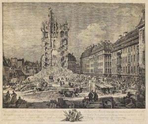 Die Trummer Der Ehemaligen Kreuzkirche In Dresden by Bernardo Bellotto