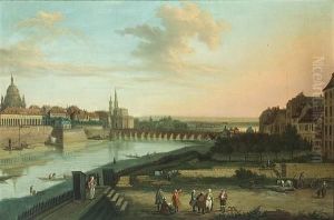 Dresden From The Right Bank Of The Elbe Belowthe Augustus Bridge